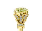Yellow gold Fancy Yellow Round  Brilliant Solitaire with Pave Band and Four-Prong Setting_5