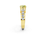 Yellow gold Fancy Yellow Round  Brilliant Solitaire with Side Stones on a Pave Band and Four-Prong Setting_14