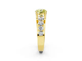 Yellow gold Fancy Yellow Round  Brilliant Solitaire with Side Stones on a Pave Band and Four-Prong Setting_26