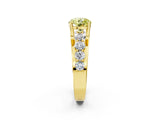 Yellow gold Fancy Yellow Round  Brilliant Solitaire with Side Stones on a Pave Band and Four-Prong Setting_59