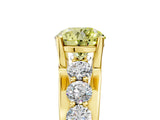 Yellow gold Fancy Yellow Round  Brilliant Solitaire with Side Stones on a Pave Band and Four-Prong Setting_62