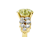Yellow gold Fancy Yellow Round  Cluster Diamond Engagement Ring with Pavé Band and Four-Prong Setting_5