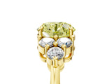 Yellow gold Fancy Yellow Round Cut Brilliant Diamond Cluster Accent Solitaire Ring with Prong Setting_5