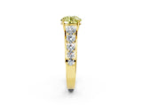 Yellow gold Fancy Yellow Round Cut Brilliant Diamond Pavé Band with Six-Prong Setting_2