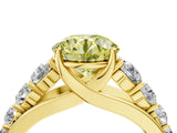Yellow gold Fancy Yellow Round Cut Brilliant Diamond Pavé Band with Six-Prong Setting_4