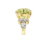 Yellow gold Fancy Yellow Round Cut Brilliant Diamond Solitaire Ring with Pear Side Stones and Four-Prong Setting_8