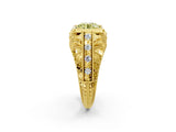 Yellow gold Fancy Yellow Round Cut Brilliant Milgrain Filigree Diamond Ring with Square Prong Setting_2