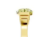 Yellow gold Fancy Yellow Round Cut Brilliant Solitaire Diamond Ring with Channel Set Band and Bar Prong Setting_5