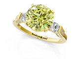 Yellow gold Fancy Yellow Round Cut Brilliant Three-Stone Pave Band with Four-Prong Setting_1