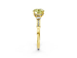 Yellow gold Fancy Yellow Round Cut Brilliant Three-Stone Pave Band with Four-Prong Setting_2