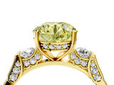 Yellow gold Fancy Yellow Round Cut Brilliant Three-Stone Pave Band with Four-Prong Setting_4