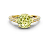Yellow gold Fancy Yellow Round  Cut Cathedral Pave Diamond Engagement Ring with Six-Prong Setting_31