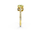 Yellow gold Fancy Yellow Round  Cut Cathedral Pave Diamond Engagement Ring with Six-Prong Setting_33