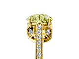 Yellow gold Fancy Yellow Round  Cut Cathedral Pave Diamond Engagement Ring with Six-Prong Setting_36