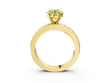 Yellow gold Fancy Yellow Round  Cut Channel Set Diamond Engagement Ring with Four-Prong Setting_3
