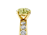 Yellow gold Fancy Yellow Round  Cut Channel Set Diamond Engagement Ring with Four-Prong Setting_5
