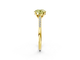 Yellow gold Fancy Yellow Round  Cut Channel Set Solitaire Engagement Ring with Four-Prong Setting_2