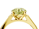 Yellow gold Fancy Yellow Round  Cut Channel Set Solitaire Engagement Ring with Four-Prong Setting_4