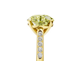 Yellow gold Fancy Yellow Round  Cut Channel Set Solitaire Engagement Ring with Four-Prong Setting_5