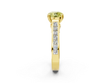 Yellow gold Fancy Yellow Round  Cut Channel Set Solitaire Engagement Ring with Prong Setting_2