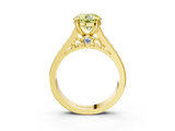Yellow gold Fancy Yellow Round  Cut Channel Set Solitaire Engagement Ring with Prong Setting_3