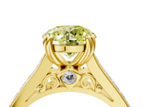 Yellow gold Fancy Yellow Round  Cut Channel Set Solitaire Engagement Ring with Prong Setting_4