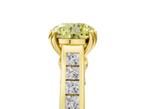 Yellow gold Fancy Yellow Round  Cut Channel Set Solitaire Engagement Ring with Prong Setting_5