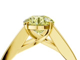 Yellow gold Fancy Yellow Round Cut Cut Channel Set Solitaire Ring with Four-Prong Setting_4