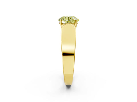 Yellow gold Fancy Yellow Round Cut Cut Diamond Channel Set Solitaire Ring with Four-Prong Setting_2
