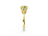 Yellow gold Fancy Yellow Round Cut Cut Diamond Cluster Ring with Solitaire Band and Four-Prong Setting_2