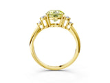 Yellow gold Fancy Yellow Round Cut Cut Diamond Cluster Ring with Solitaire Band and Four-Prong Setting_3