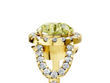 Yellow gold Fancy Yellow Round Cut Cut Diamond Halo Engagement Ring with Open Split Pavé Band_5