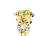 Yellow gold Fancy Yellow Round Cut Cut Halo Diamond Infinity Band with Four-Prong Setting_5