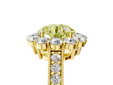Yellow gold Fancy Yellow Round Cut Cut Halo Diamond Pavé Engagement Ring with Milgrain Detailing_5