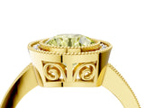Yellow gold Fancy Yellow Round Cut Cut Halo Pavé Diamond Ring_4