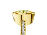 Yellow gold Fancy Yellow Round Cut Cut Halo Pavé Diamond Ring_5