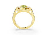 Yellow gold Fancy Yellow Round Cut Cut Halo Split Shank Prong Set Ring_3