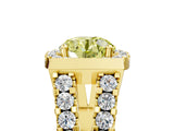 Yellow gold Fancy Yellow Round Cut Cut Halo Split Shank Prong Set Ring_5