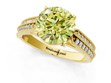 Yellow gold Fancy Yellow Round Cut Cut Pave Split Shank Engagement Ring with Four-Prong Setting_1