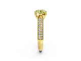 Yellow gold Fancy Yellow Round Cut Cut Pave Split Shank Engagement Ring with Four-Prong Setting_2