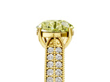 Yellow gold Fancy Yellow Round Cut Cut Pave Split Shank Engagement Ring with Four-Prong Setting_5