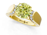 Yellow gold Fancy Yellow Round Cut Diamond Channel Set Solitaire Ring with Four-Prong Setting_13