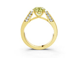 Yellow gold Fancy Yellow Round Cut Diamond Channel Set Solitaire Ring with Four-Prong Setting_15