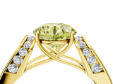 Yellow gold Fancy Yellow Round Cut Diamond Channel Set Solitaire Ring with Four-Prong Setting_16