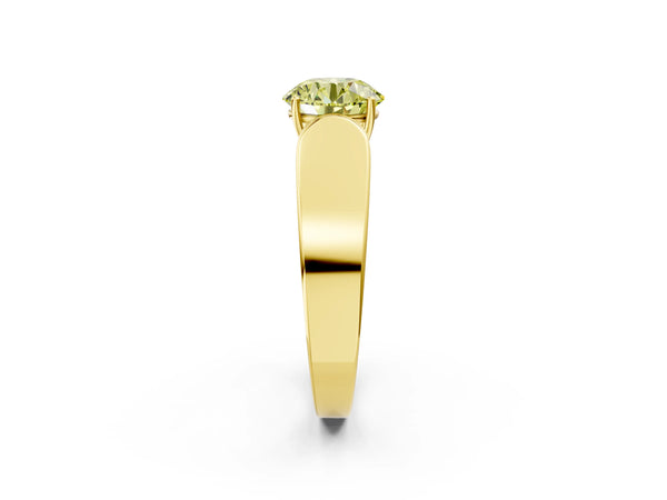 Yellow Gold Round Channel Set Engagement Ring Setting for Fancy Yellow Center with Wide Band