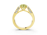 Yellow gold Fancy Yellow Round Cut Diamond Channel Set Solitaire Ring with Four-Prong Setting_39