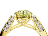 Yellow gold Fancy Yellow Round Cut Diamond Channel Set Solitaire Ring with Four-Prong Setting_40