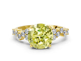 Yellow gold Fancy Yellow Round Cut Diamond Cluster Pavé Band with Four-Prong Setting_12