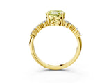 Yellow gold Fancy Yellow Round Cut Diamond Cluster Pavé Band with Four-Prong Setting_15