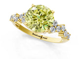 Yellow gold Fancy Yellow Round Cut Diamond Cluster Pavé Band with Four-Prong Setting_4